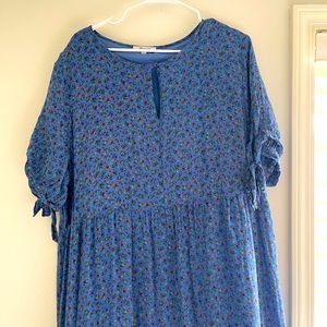 Madewell midi floral dress with sleeve detail